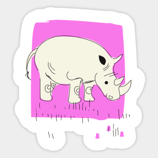 Vintage Rhino Sticker